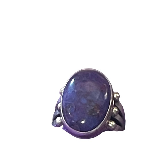 Sterling silver RB 925 Running Bear Southwestern Native American Sugalite ring - Picture 6 of 11